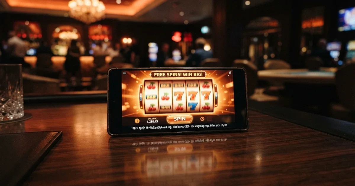 Interfaz de casino online español con el texto «Tiradas gratis sin depósito» y el dominio .es visible
