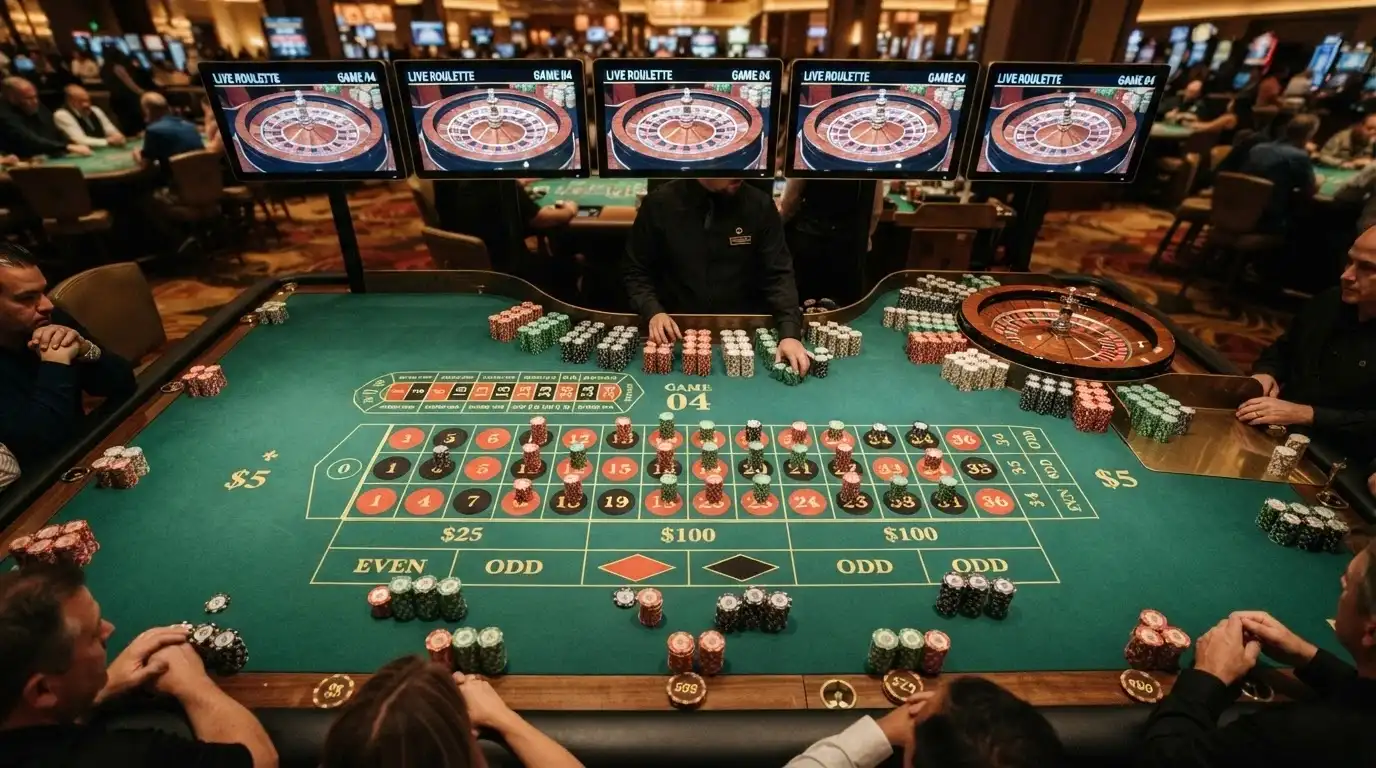 Pantalla dividida mostrando los logotipos de varios casinos online españoles junto a una mesa de Crazy Time en vivo