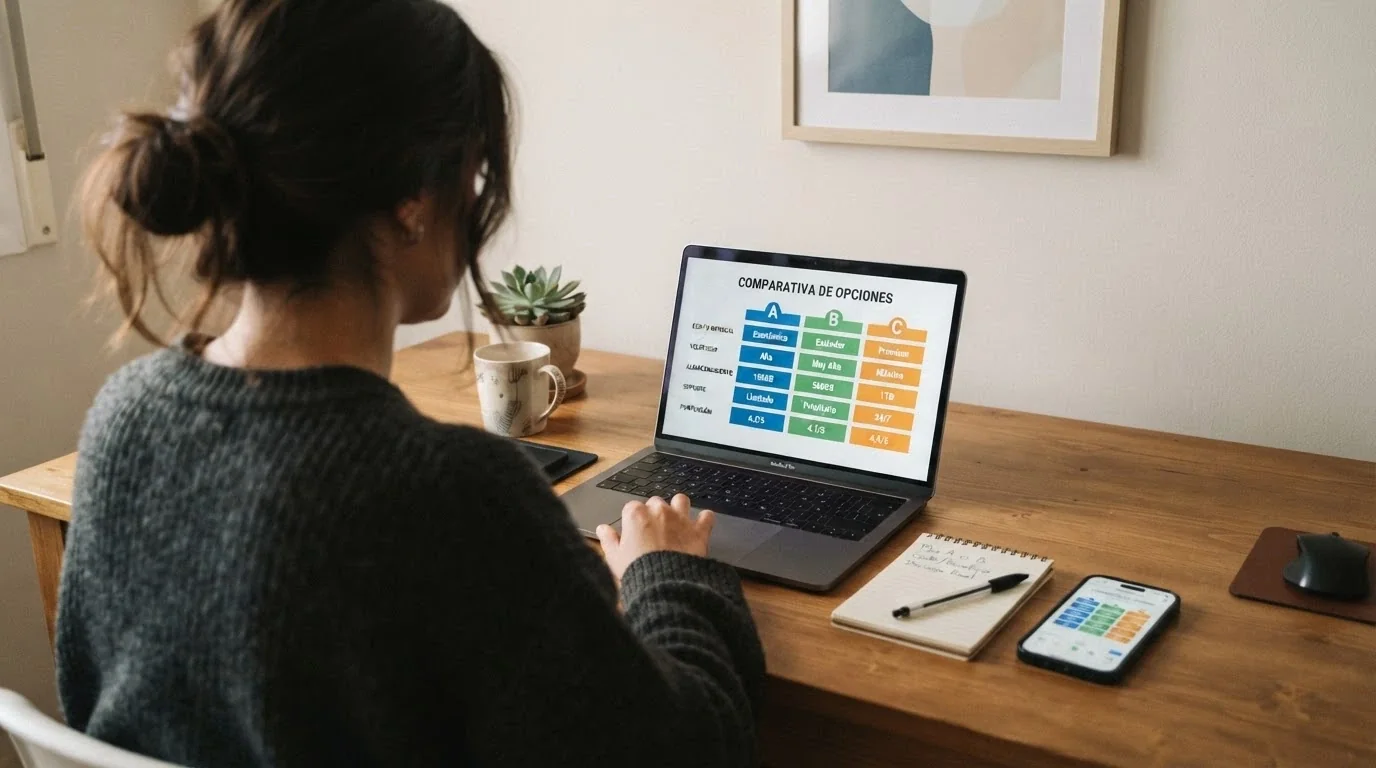 Tabla comparativa con los logotipos y datos clave de los 10 operadores analizados