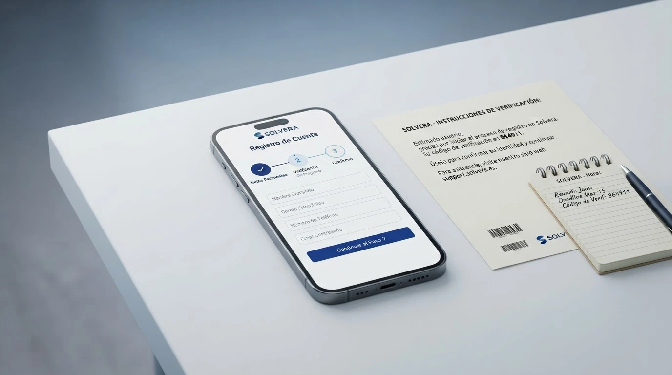 Captura del proceso de registro en un casino online con los tres pasos visibles: datos personales, verificación y activación