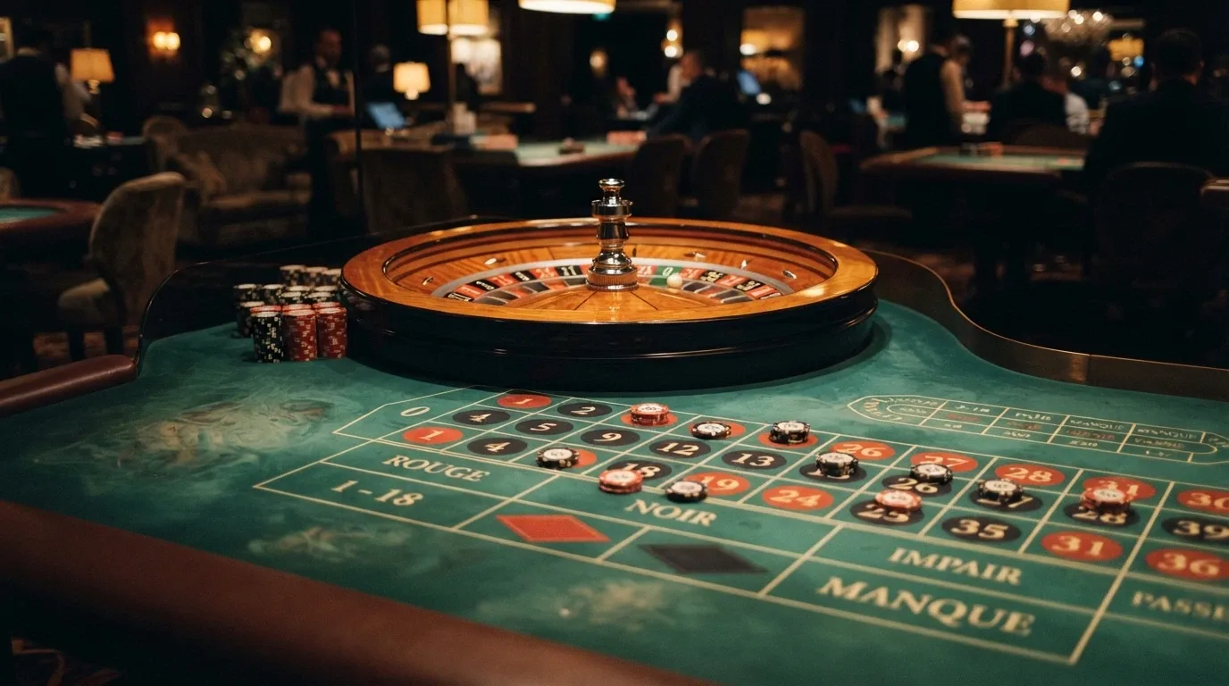 Mesa de ruleta europea en modo gratuito con el tapete, los números y la bola visibles