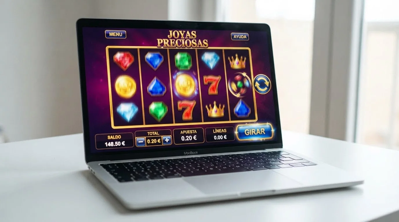 Captura de una tragaperras online mostrando el selector de apuesta en 0,10€ por giro
