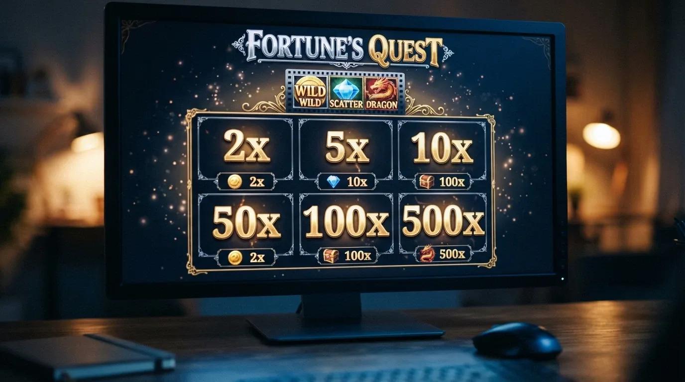 Primer plano de la tabla de pagos de un slot de Hacksaw Gaming con los multiplicadores visibles en pantalla